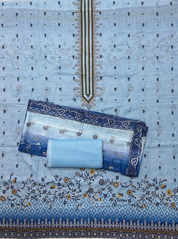 Dots and Flowers Printed Lawn Edit26 Vol-26DE07 (D-04)