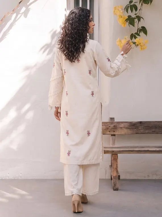Elara by PANACHE Unstitched Karandi Collection'26 (10-Ivory)