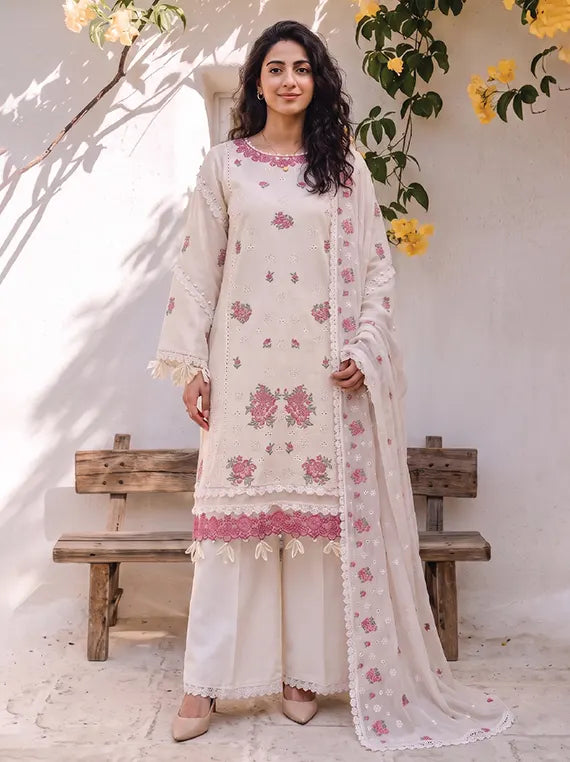 Elara by PANACHE Unstitched Karandi Collection'26 (10-Ivory)