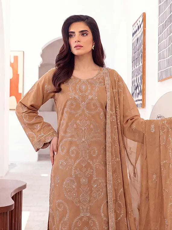 Elaya by Fantak Unstitched Peach Slub Collection'26 V-546 (D-05)