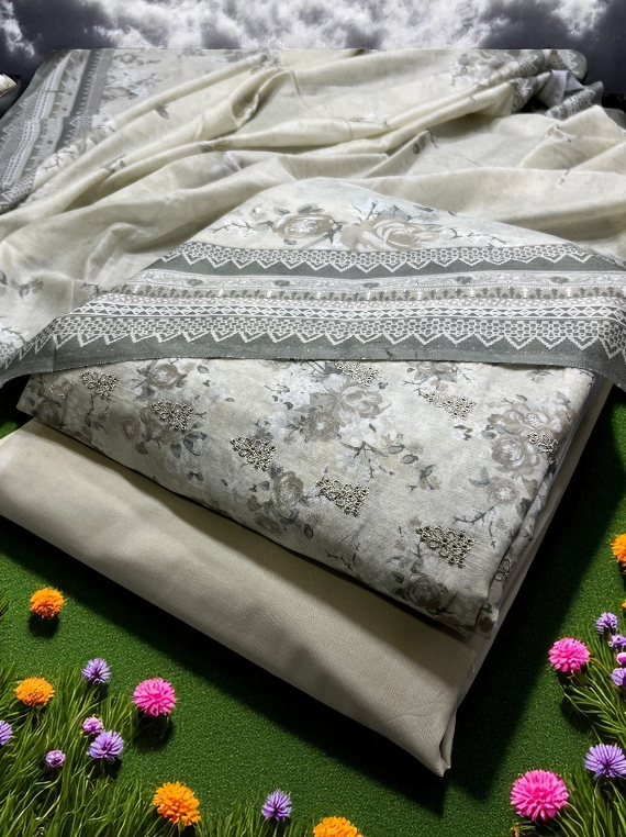 Elegance Embroidery Lawn 3PC Edit 2025 (25DA13-03)