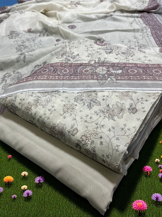 Elegance Embroidery Lawn 3PC Edit 2025 (25DA13-04)