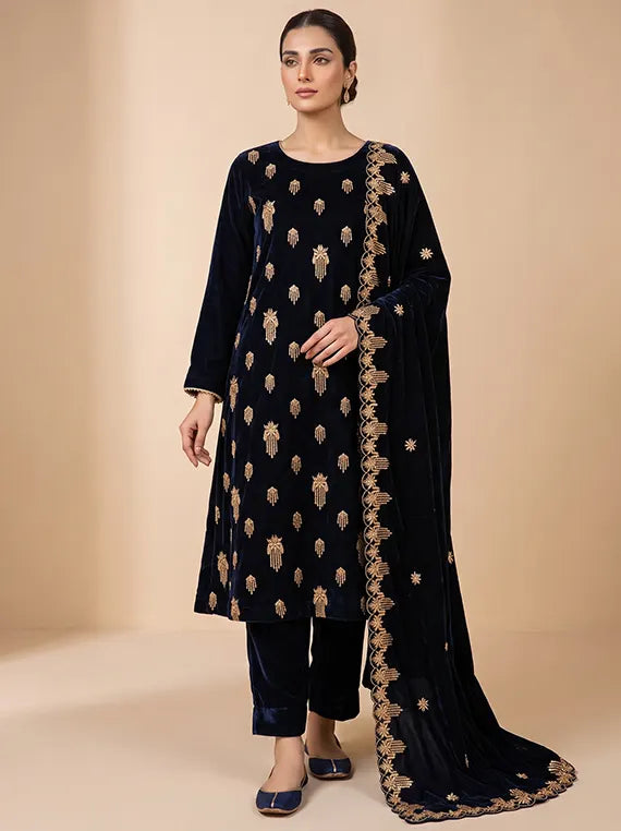 Elegant Embroidered Velvet Edit 2026 Vol-26DS01 (D-04)