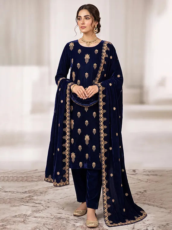 Elegant Embroidered Velvet Edit 2026 Vol-26DS01 (D-05)