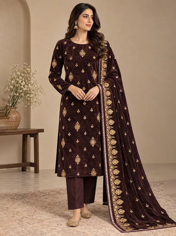 Elegant Embroidered Velvet Edit 2026 Vol-26DS01 (D-15)