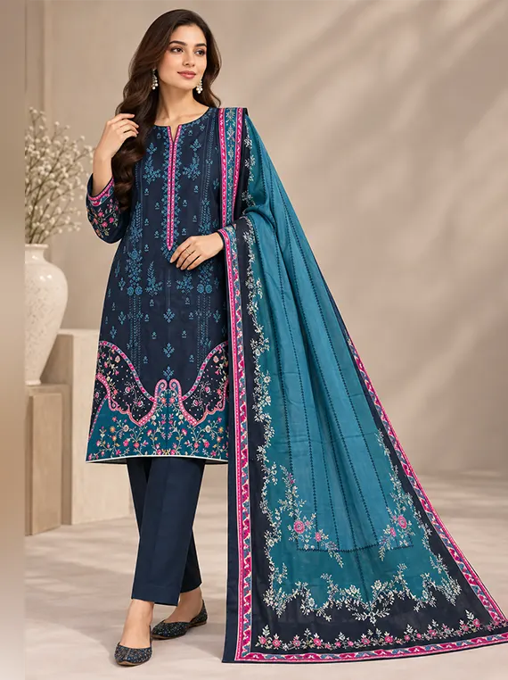 Elegant Floral Khadder Unstitched 3-Piece Suit Edit 2026 Vol-GR09 (D-09)