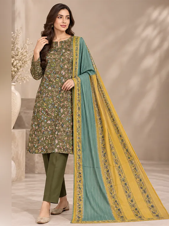 Elegant Floral Khadder Unstitched 3-Piece Suit Edit 2026 Vol-GR09 (D-10)