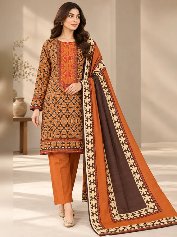 Elegant Floral Khadder Unstitched 3-Piece Suit Edit 2026 Vol-GR09 (D-16)