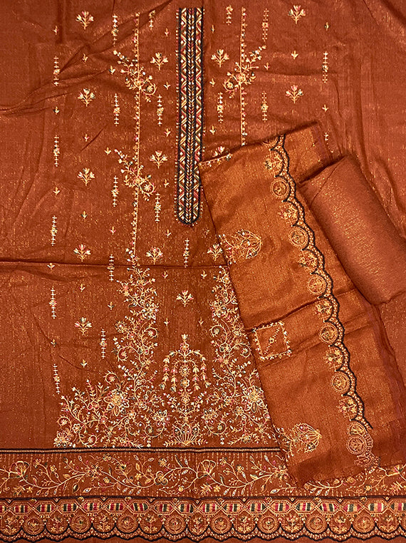 Elegant Embroidered Peach Leather Edit25 Vol-25DU04 (25DU04-02)