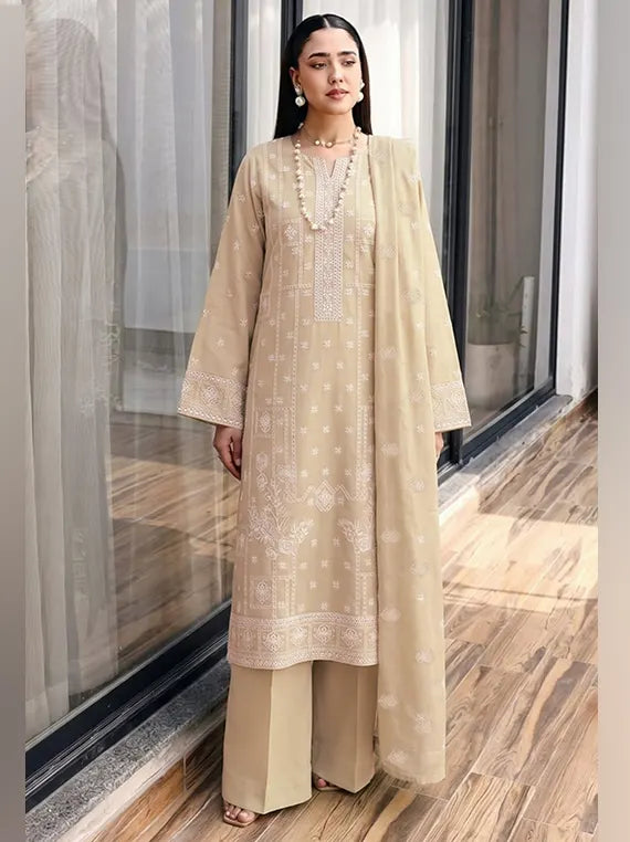 Eleganza by Mahrukh Premium Winter Embroidered Peach Collection’26 Vol-126 (D-02)