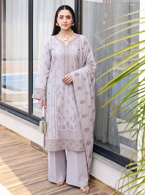 Eleganza by Mahrukh Premium Winter Embroidered Peach Collection’26 Vol-126 (D-03)
