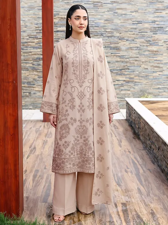 Eleganza by Mahrukh Premium Winter Embroidered Peach Collection’26 Vol-126 (D-04)