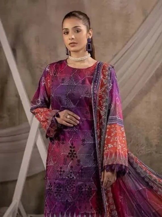 Eleganza Dhanak Rang Embroidered Lawn Collection 2024 (EG-174)