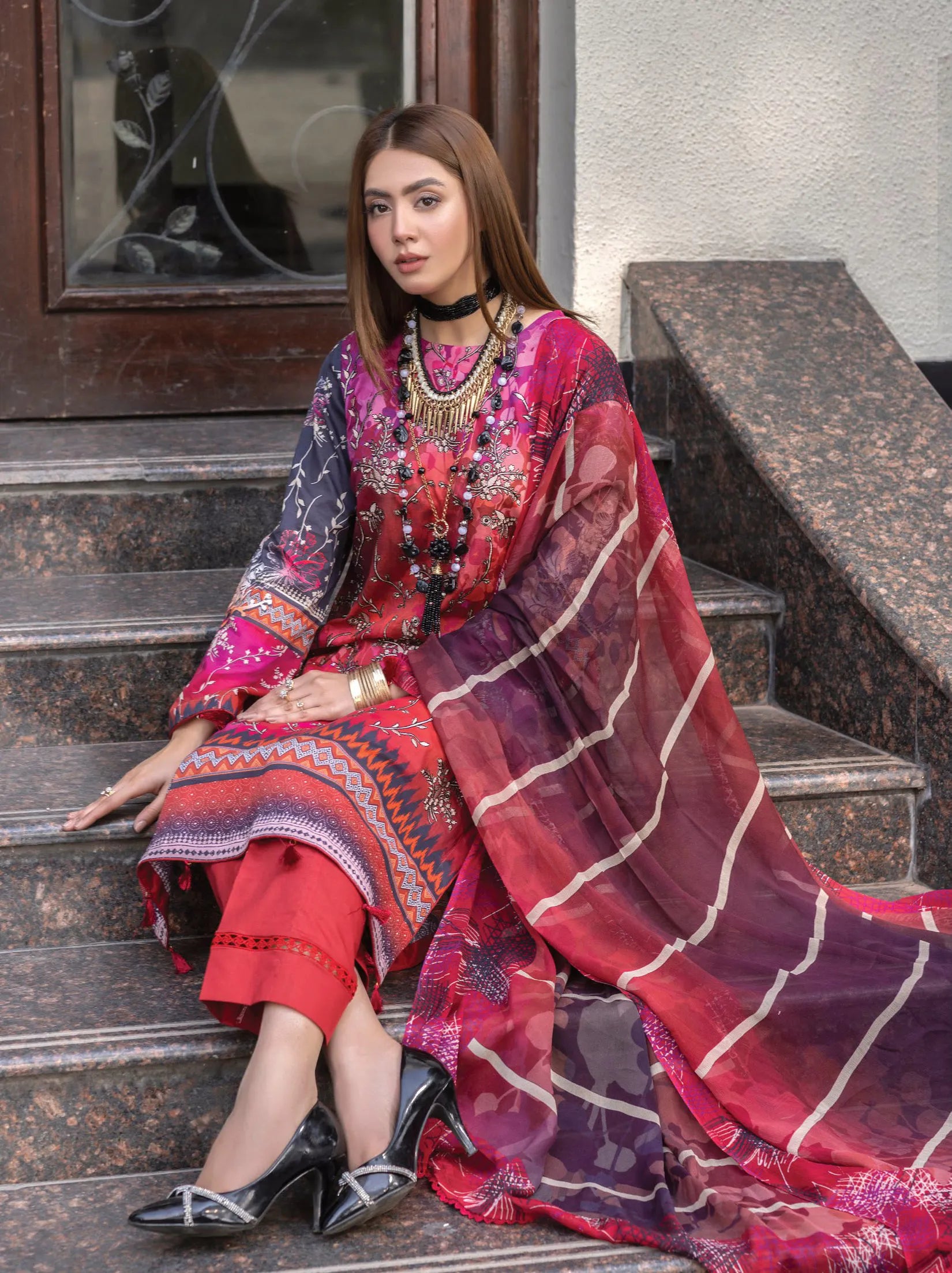 Eleganza Jaan e Jahan Print Embroidery Lawn Collection 2024 (EG-46)