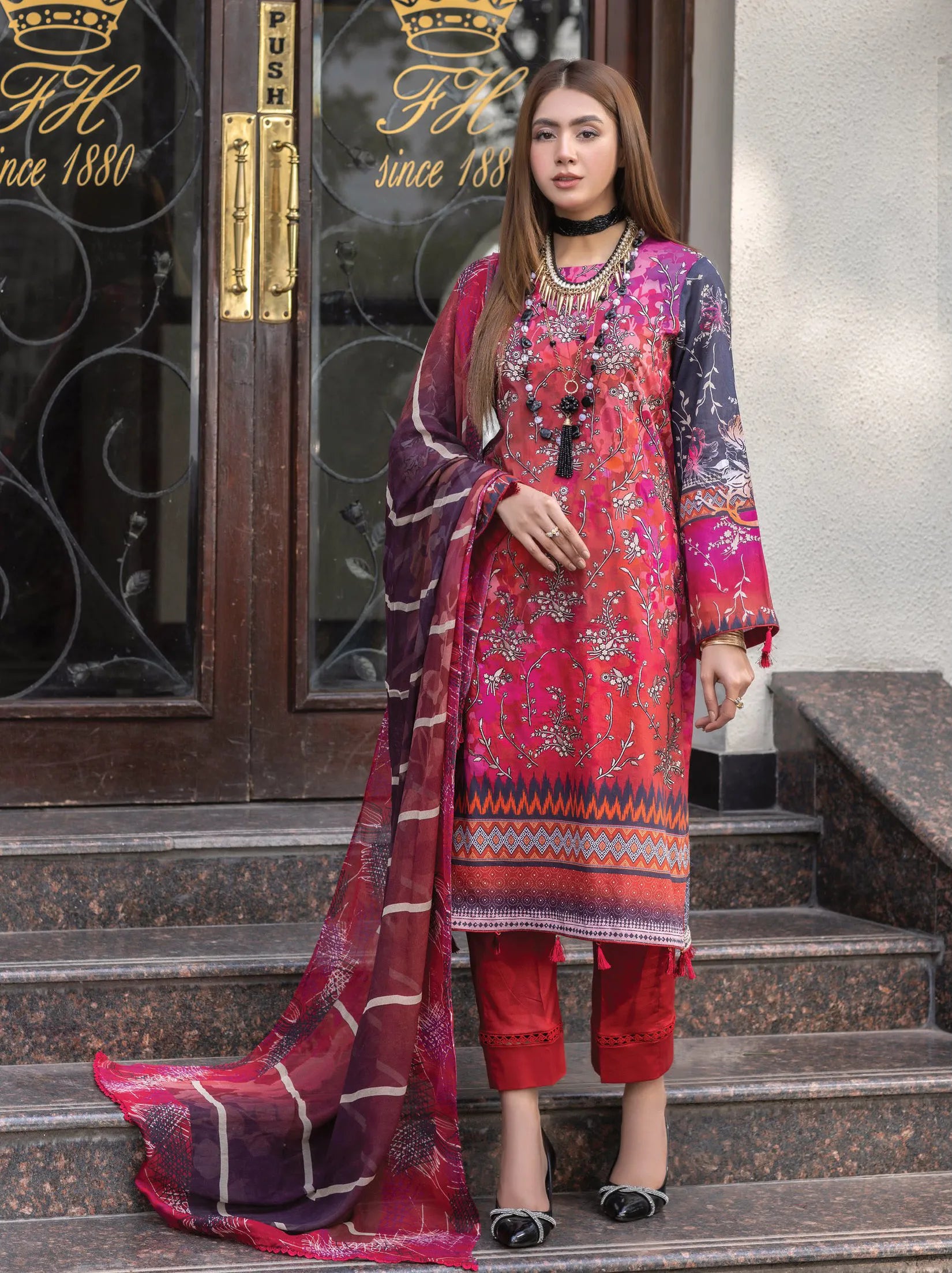 Eleganza Jaan e Jahan Print Embroidery Lawn Collection 2024 (EG-46)