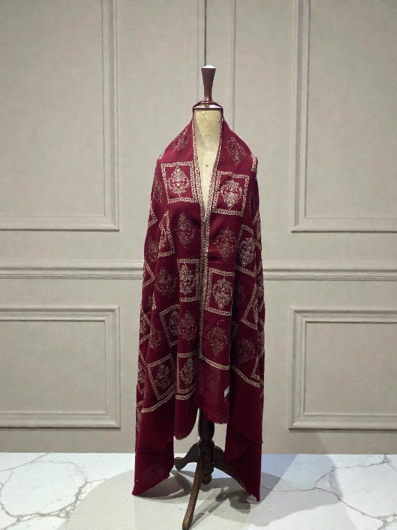 Elite & Soft Touch EMB Work Tila Wool Shawl Edit 2025 DS2515 (25DS15-01)