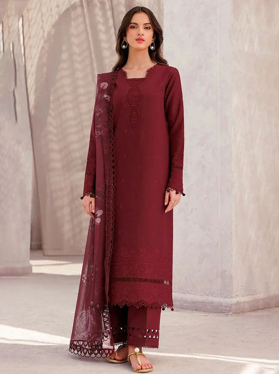 Embroidered Elite Lawn Collection 2026 (07-Regal Orchid)