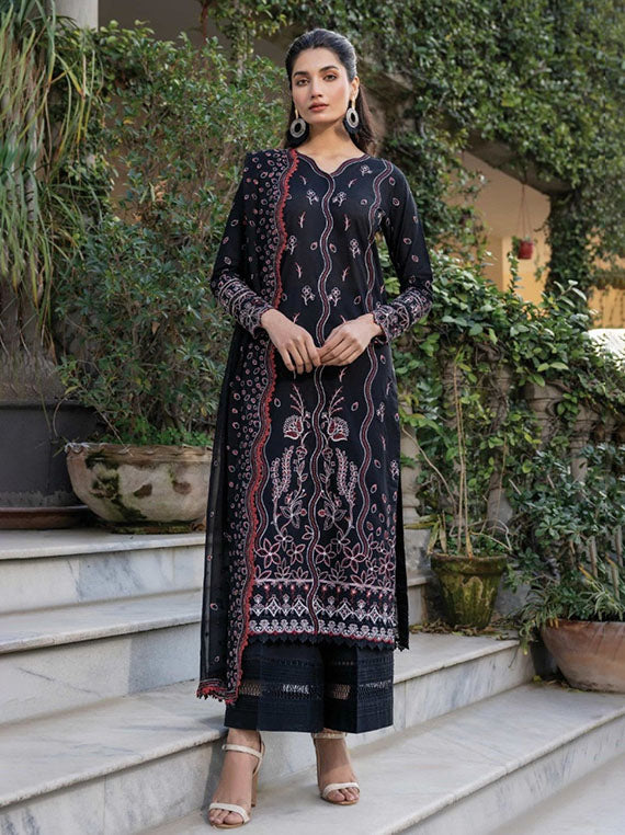 Embroidered Elite Lawn Collection 2026 (10-Black Rose)