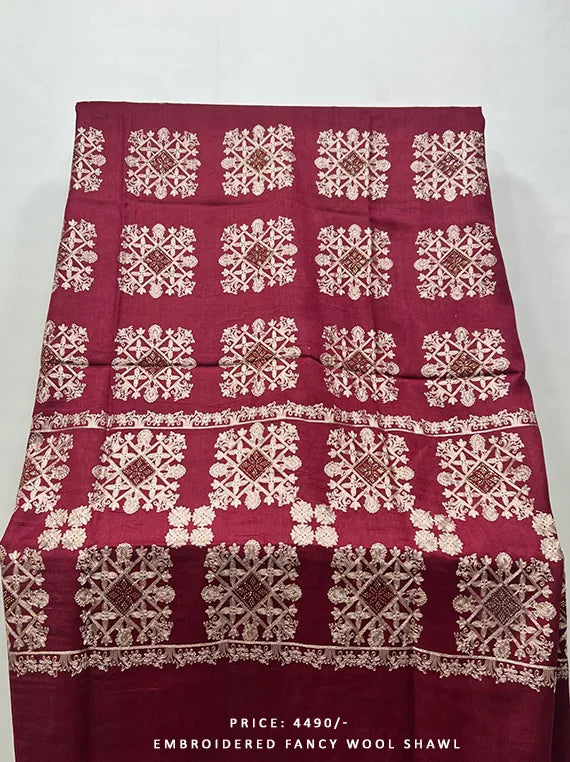Embroidered Fancy Wool Shawl Collection 2024 (25SH12-03)