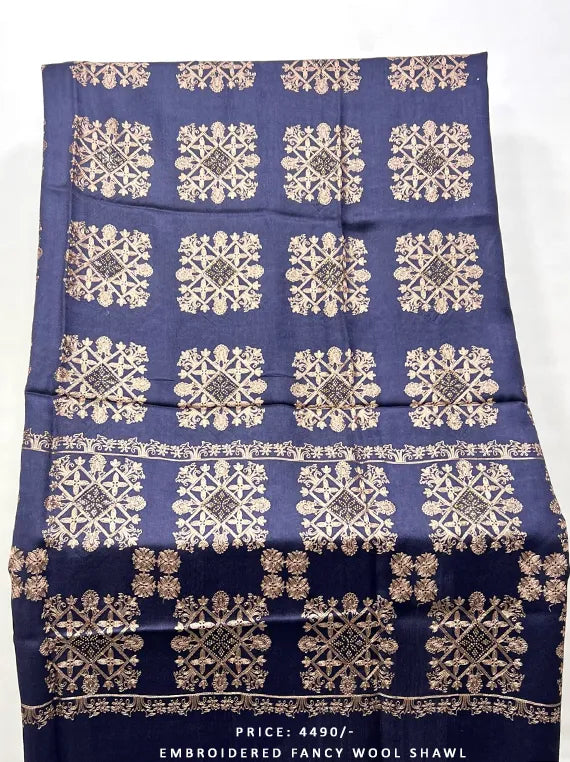 Embroidered Fancy Wool Shawl Collection 2024 (25SH12-06)