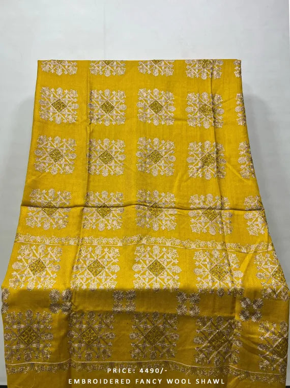 Embroidered Fancy Wool Shawl Collection 2024 (25SH12-08)