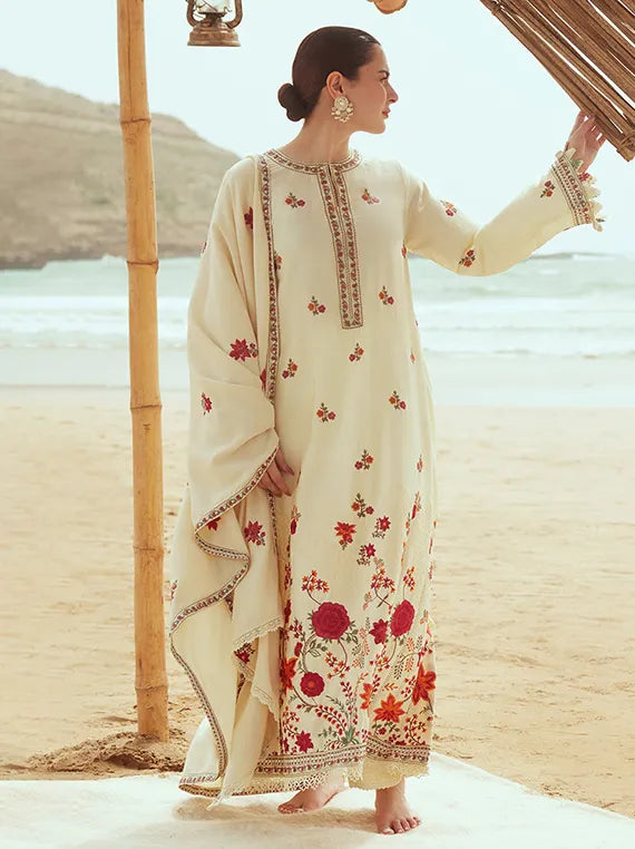 Embroidered Luxe Collection 2026 by Umar Poshak (CREWEL CREAM)