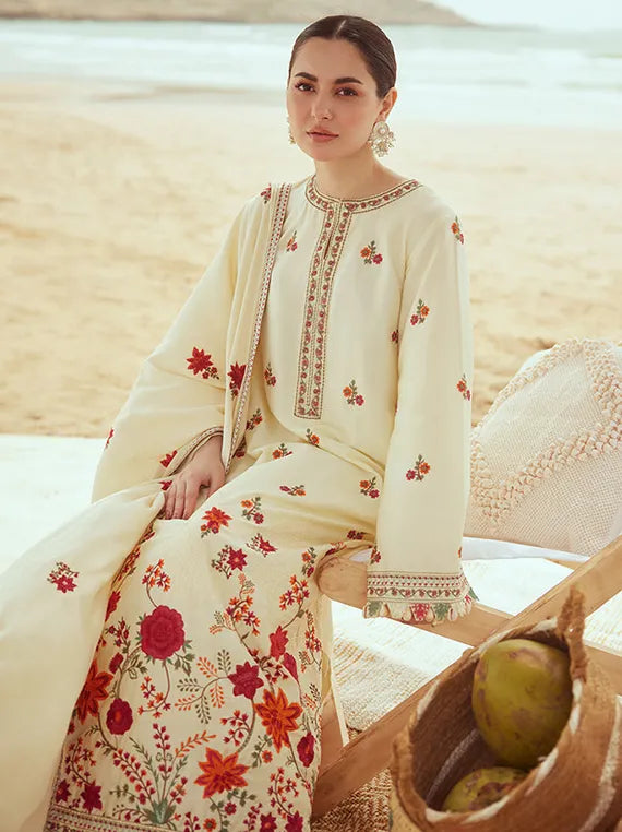 Embroidered Luxe Collection 2026 by Umar Poshak (CREWEL CREAM)