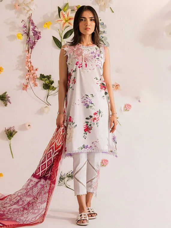 Embroidered Luxe Lawn Collection 2025 by Asifa and Nabeel (Meraki)