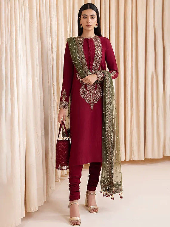 Embroidered Net Collection 2025 By Baroque (UR-7004)