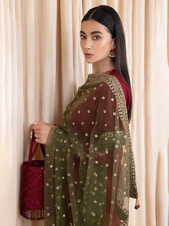 Embroidered Net Collection 2025 By Baroque (UR-7004)