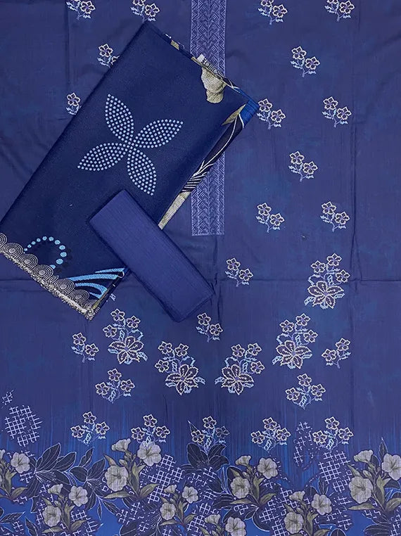 Embroidered Printed Peach Slub Edit 2025 Vol-25DB43 (D-02)