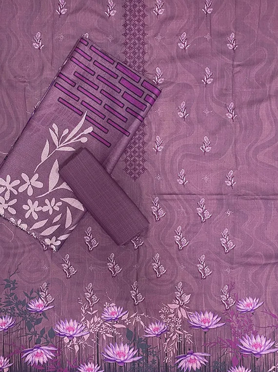 Embroidered Printed Peach Slub Edit 2025 Vol-25DB43 (D-05)