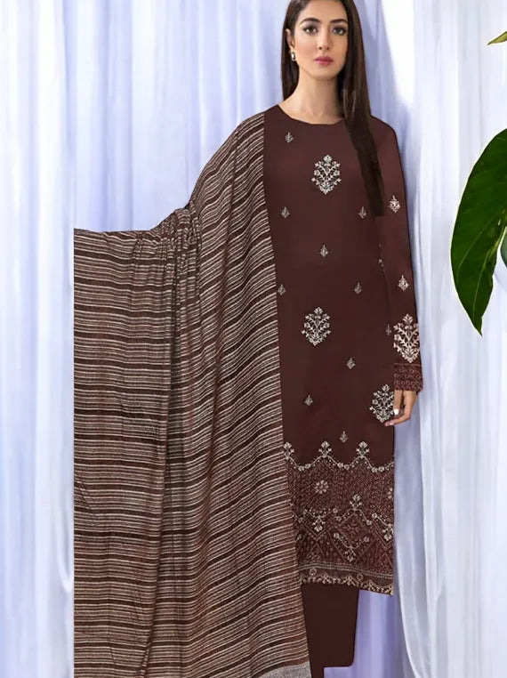 Embroidered Slub Peach Collection 2024 By Hania Hadia Vol-516 (D-01)