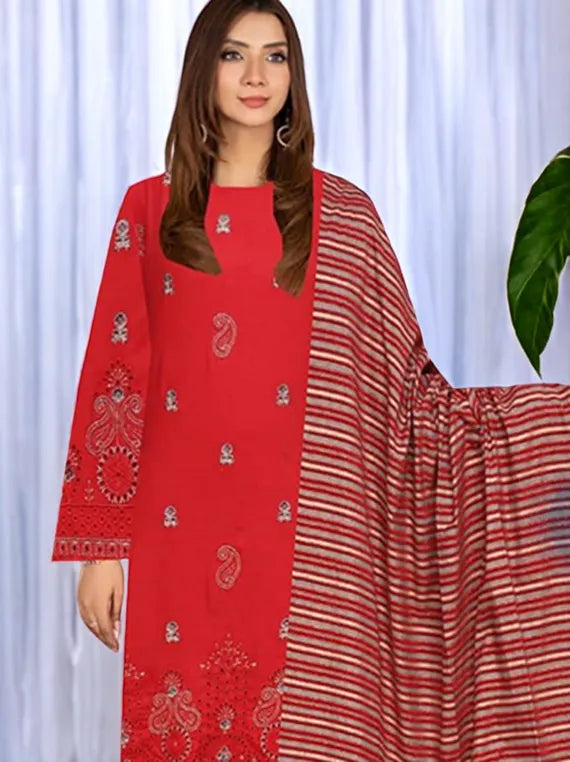 Embroidered Slub Peach Collection 2024 By Hania Hadia Vol-516 (D-02)
