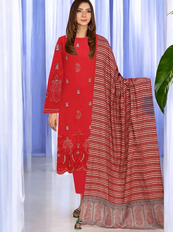 Embroidered Slub Peach Collection 2024 By Hania Hadia Vol-516 (D-02)