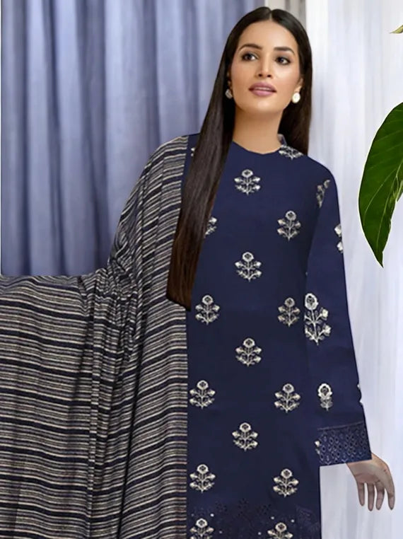 Embroidered Slub Peach Collection 2024 By Hania Hadia Vol-516 (D-03)