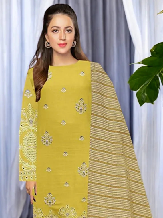 Embroidered Slub Peach Collection 2024 By Hania Hadia Vol-516 (D-04)