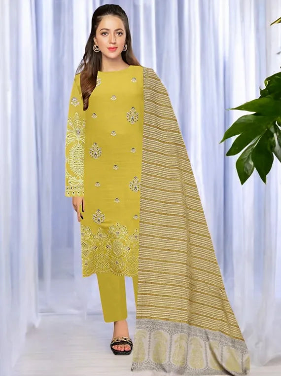 Embroidered Slub Peach Collection 2024 By Hania Hadia Vol-516 (D-04)