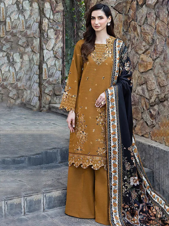 Eminence Embroidered Khaddar Collection 2025 By Farasha (02-SUNDUNE)