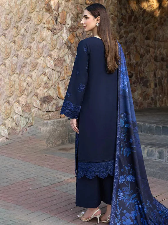 Eminence Embroidered Khaddar Collection 2025 By Farasha (05-BLUEBELL)