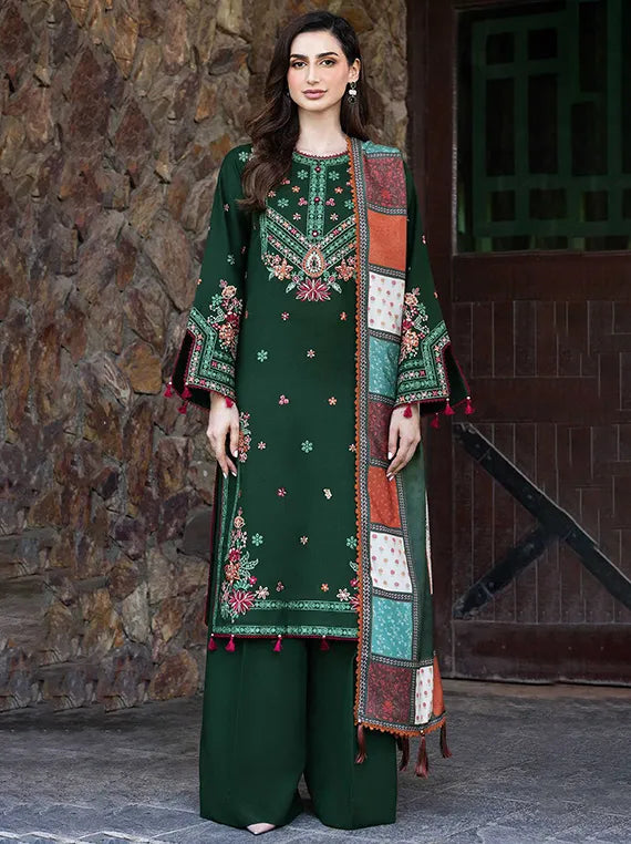 Eminence Embroidered Khaddar Collection 2025 By Farasha (07-DAISYWINK)