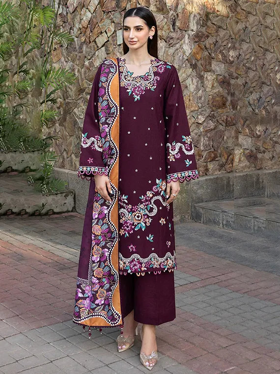 Eminence Embroidered Khaddar Collection 2025 By Farasha