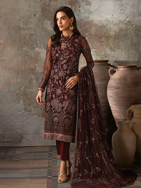 Emirah Luxury Embroidered Net Collection 2025 by Zarif (03-CHARM)