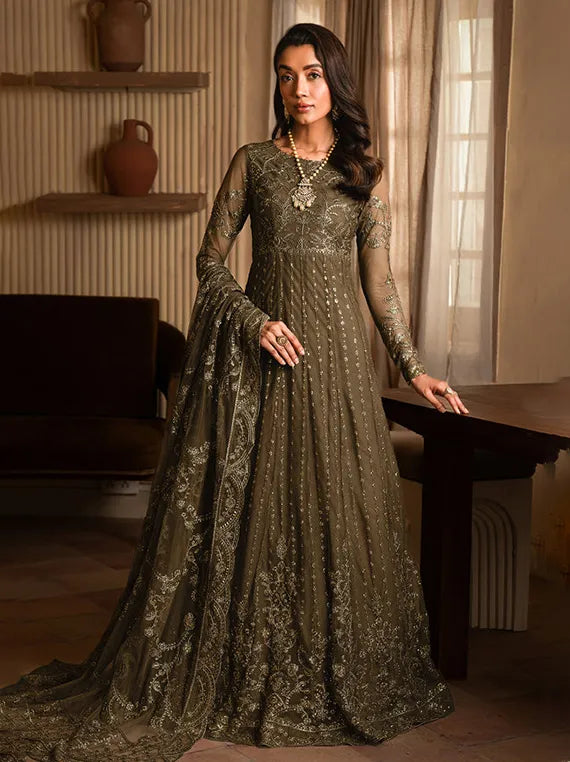 Emirah Luxury Embroidered Net Collection 2025 by Zarif (07-JAZAB)