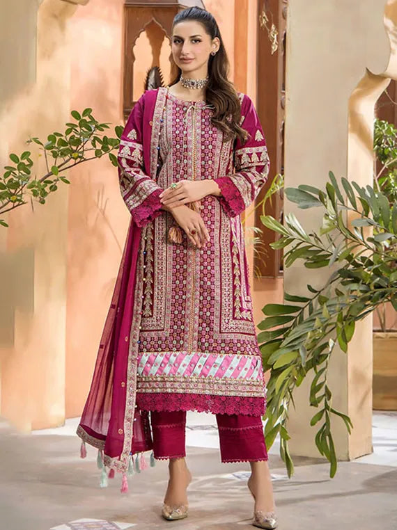 Eshaisha Luxury Embroidered Lawn Collection 2025 Vol-01