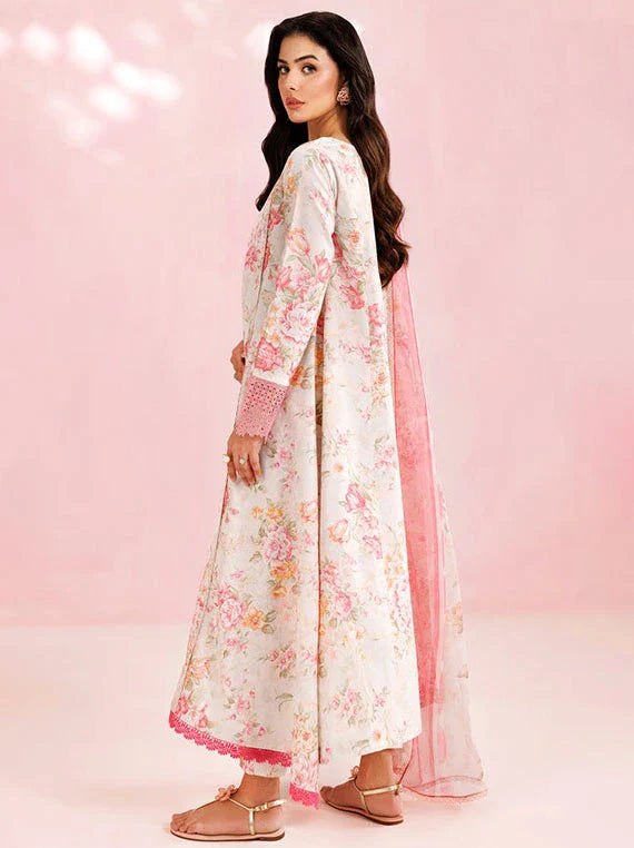 FARASHA Embroidered Printed Lawn Collection 2026 (01-Cream Haze)