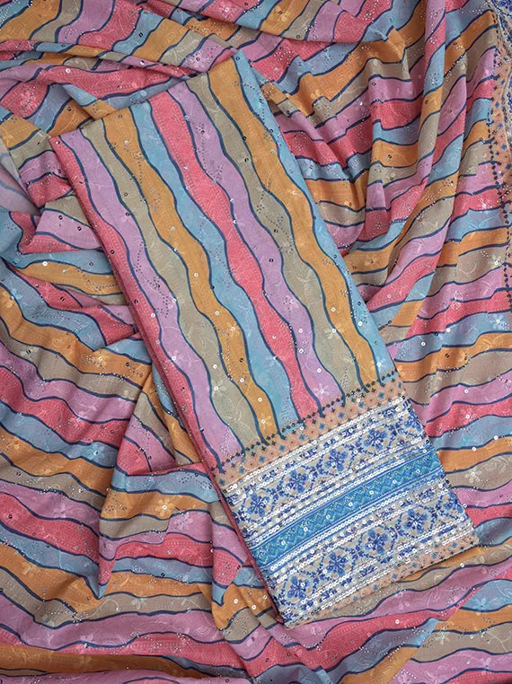 Fancy Chikankari Printed Lawn Shirt Edit 2025 (LI08-03)