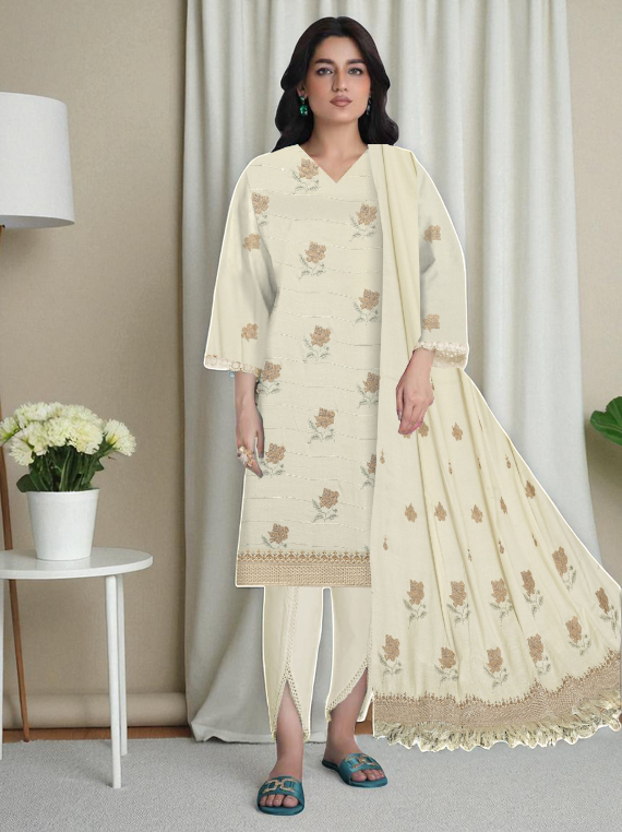 Femina Embroidered Leather Peach Collection 2025 Vol-01 (NF-03)