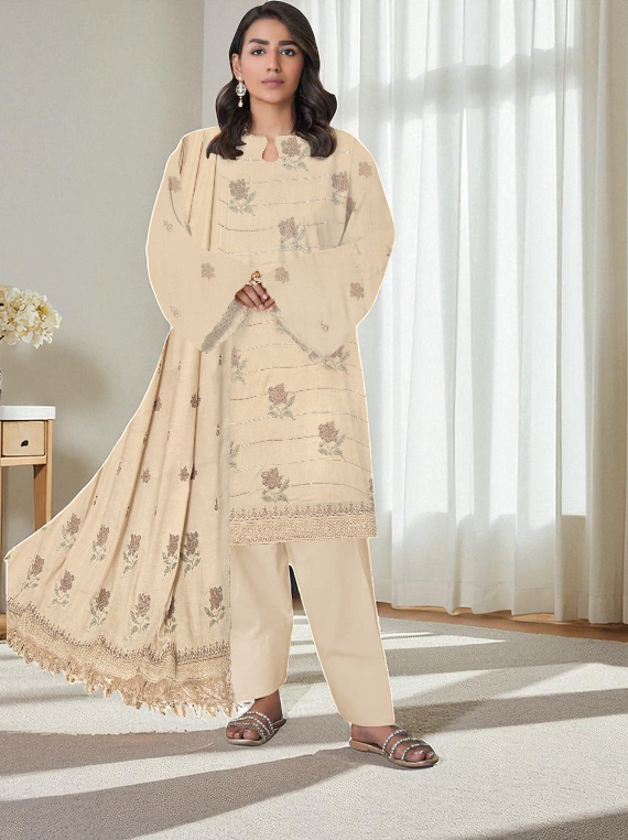 Femina Embroidered Leather Peach Collection 2025 Vol-01 (NF-04)