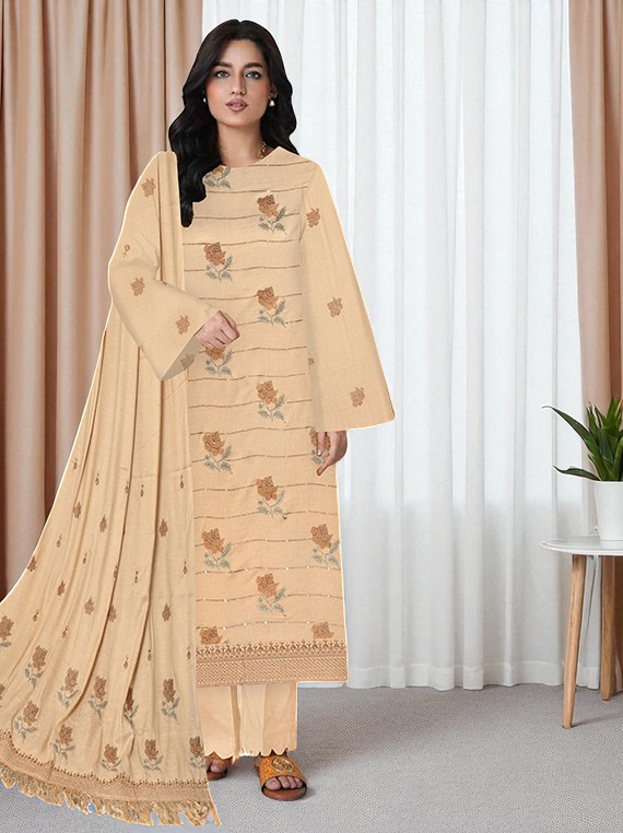 Femina Embroidered Leather Peach Collection 2025 Vol-01